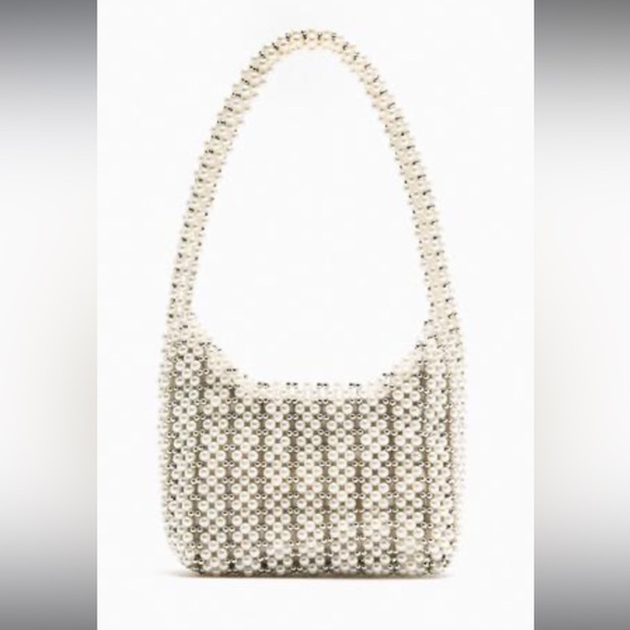 ZARA Pearl Beaded Bucket Bag - Picture 4 of 4